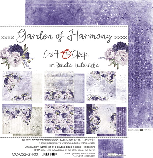 Craft O'Clock - Garden of harmony - Paper Pack -  12 x 12"
