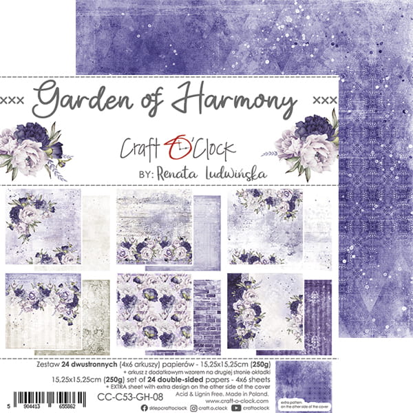 Craft O'Clock - Garden of harmony - Paper Pack -  6 x 6"
