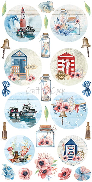 Craft O'Clock - Labels Set - Seaside greetings