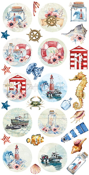 Craft O'Clock - Labels Set - Seaside greetings