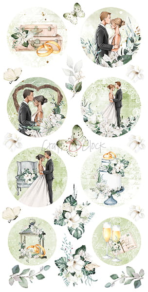 Craft O'Clock - Greenery invitation -  Labels Set 35  - Wedding