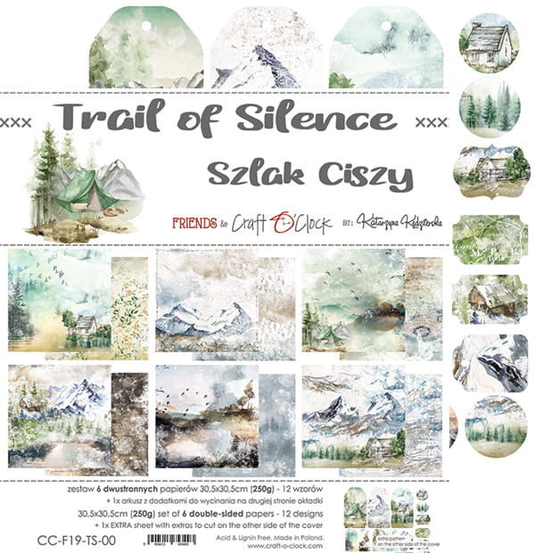 Craft O'Clock - Trail of silence  - Paper Pack -  12 x 12"