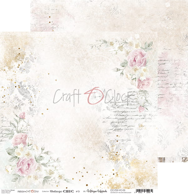 Craft O'Clock - Vintage chic - Paper Pack -  8 x 8"