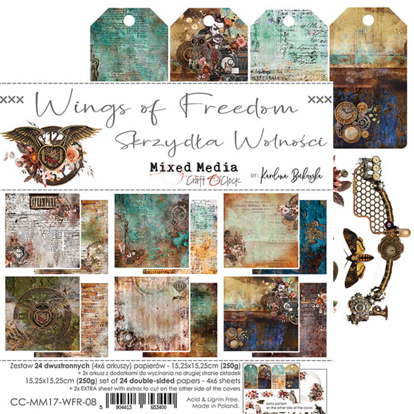 Craft O'Clock - Wings of freedom  - Paper Pack -  6 x 6"