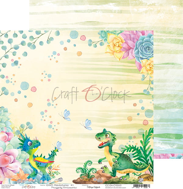 Craft O'Clock - Dino Adventures  - Paper Pack -  12 x 12"
