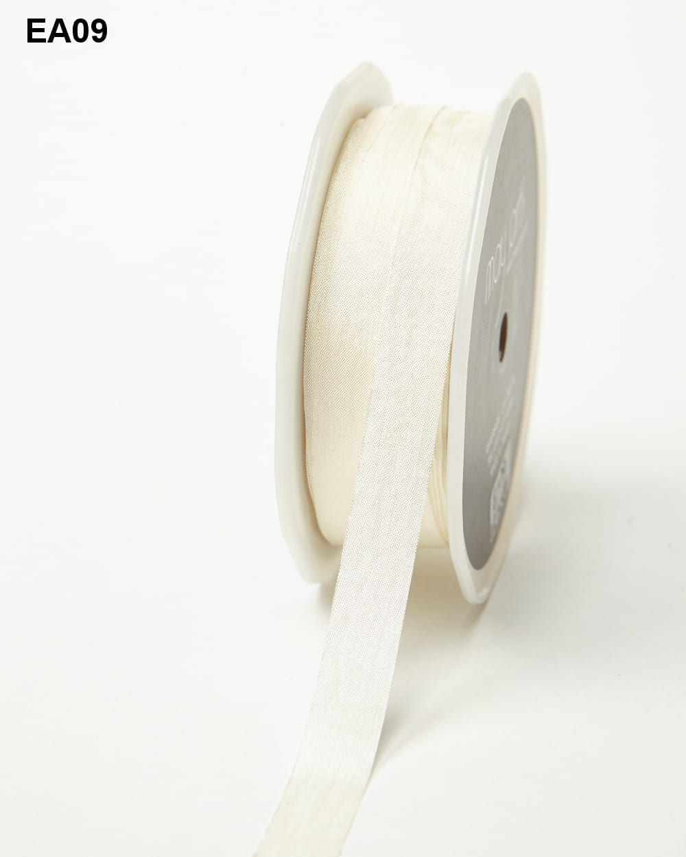 Wrinkled Faux Silk Ribbon - Ivory - 1,25 cm - METERSVIS