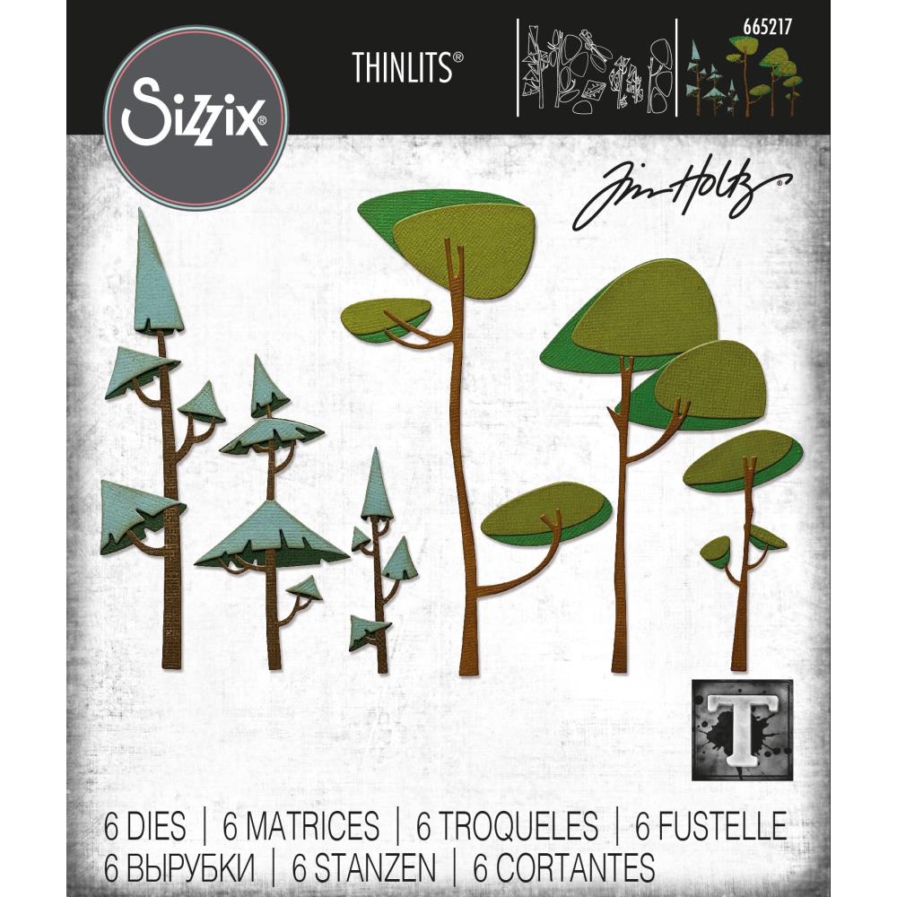 Sizzix - Tim Holtz Alterations - Thinlits - Funky Trees