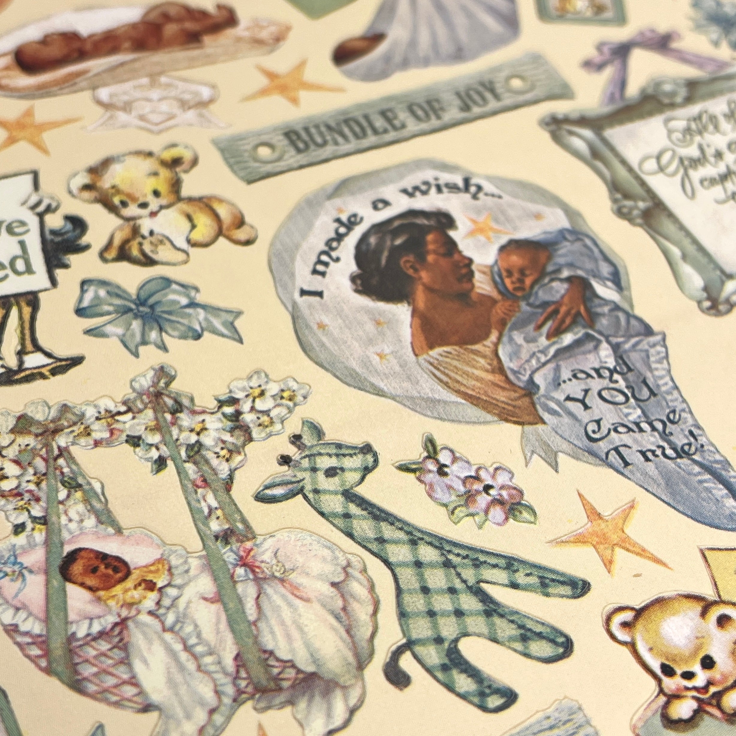 Crafty Secrets - Heartwarming Vintage Stickers - Beautiful Brown Baby