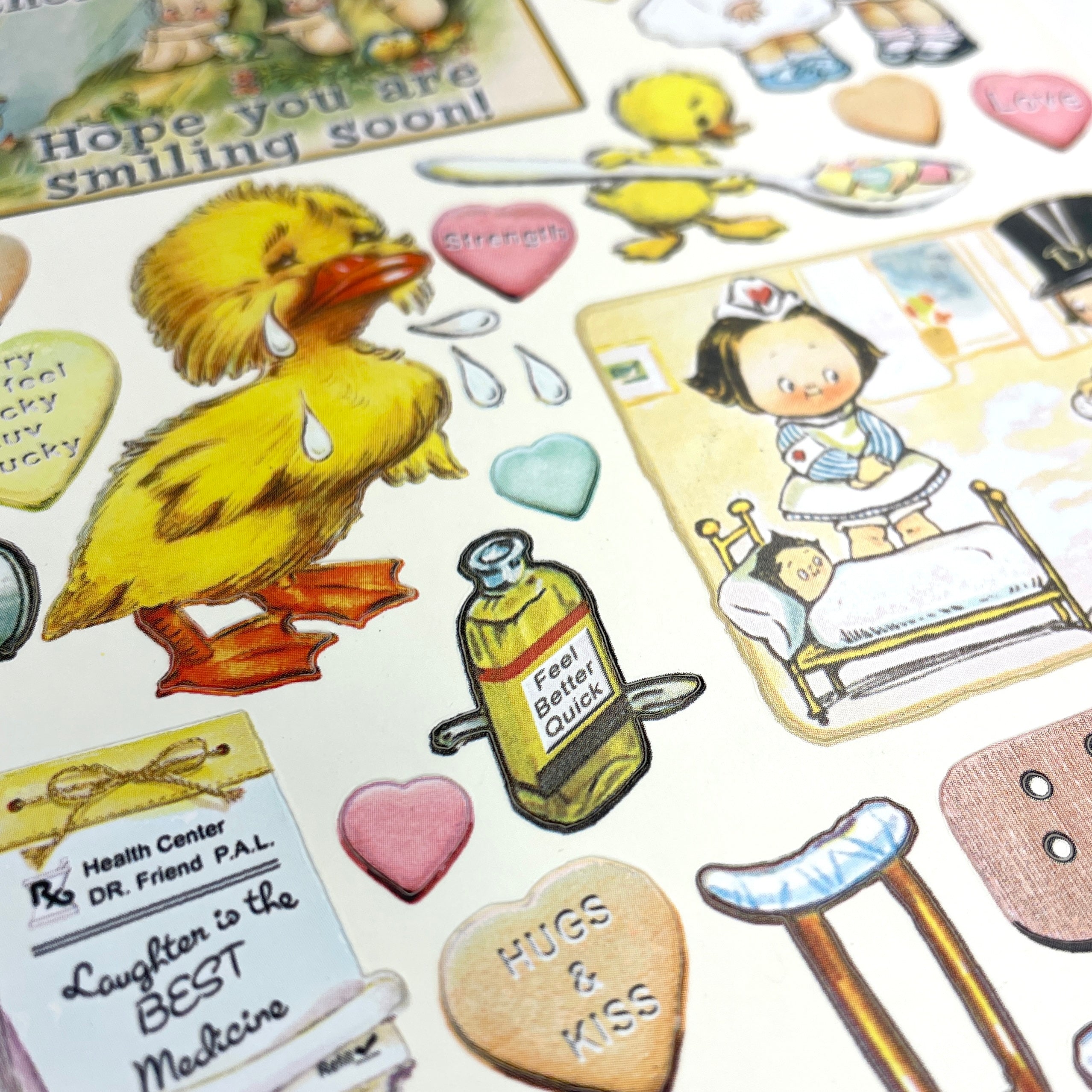 Crafty Secrets - Heartwarming Vintage Stickers - Feel Better