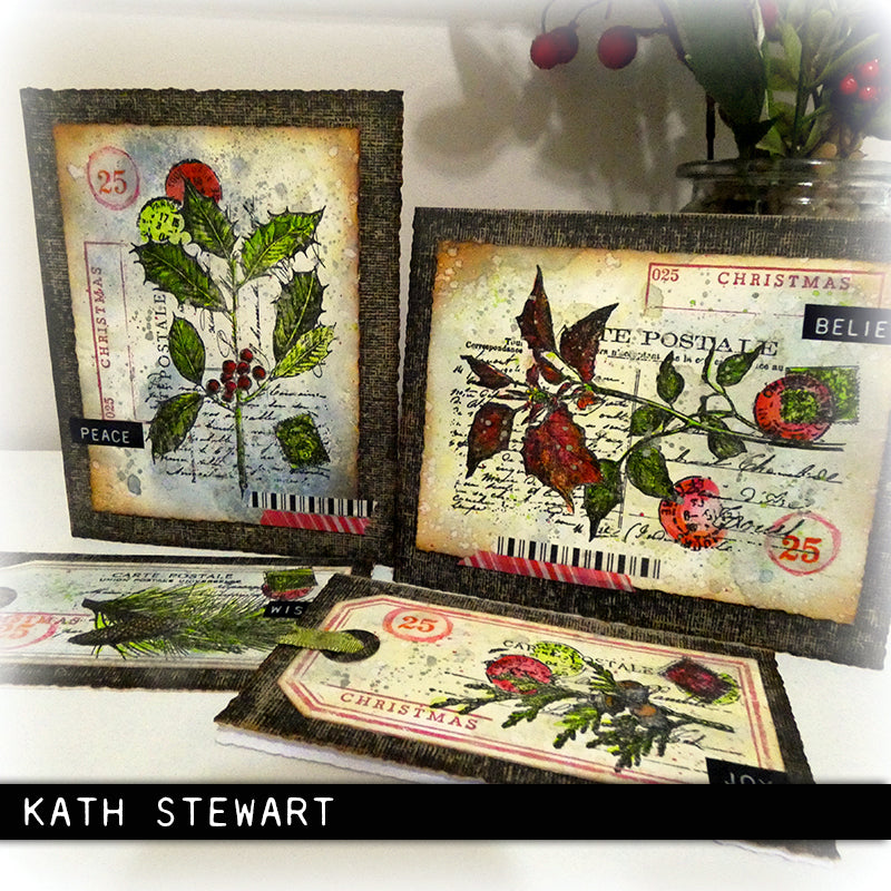 Tim Holtz Collection - Cling Stamps - Festive Collage