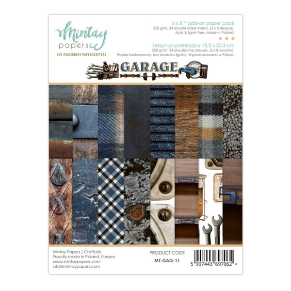 Mintay Papers - Garage - Add On Paper Pad -  6 x 8"