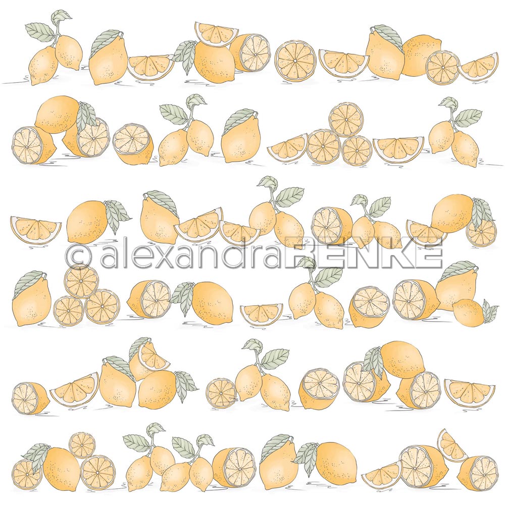 Alexandra Renke - Lemons in rows large - Paper -  12x12"