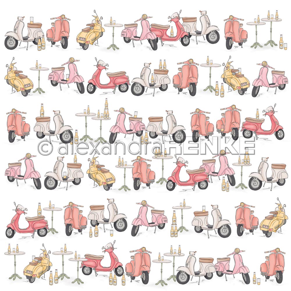 Alexandra Renke - Scooter with lemonade in a row - Paper -  12x12"
