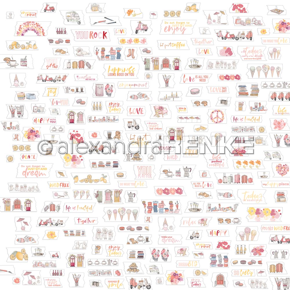 Alexandra Renke - Summer washi tear offs  - Paper -  12x12"