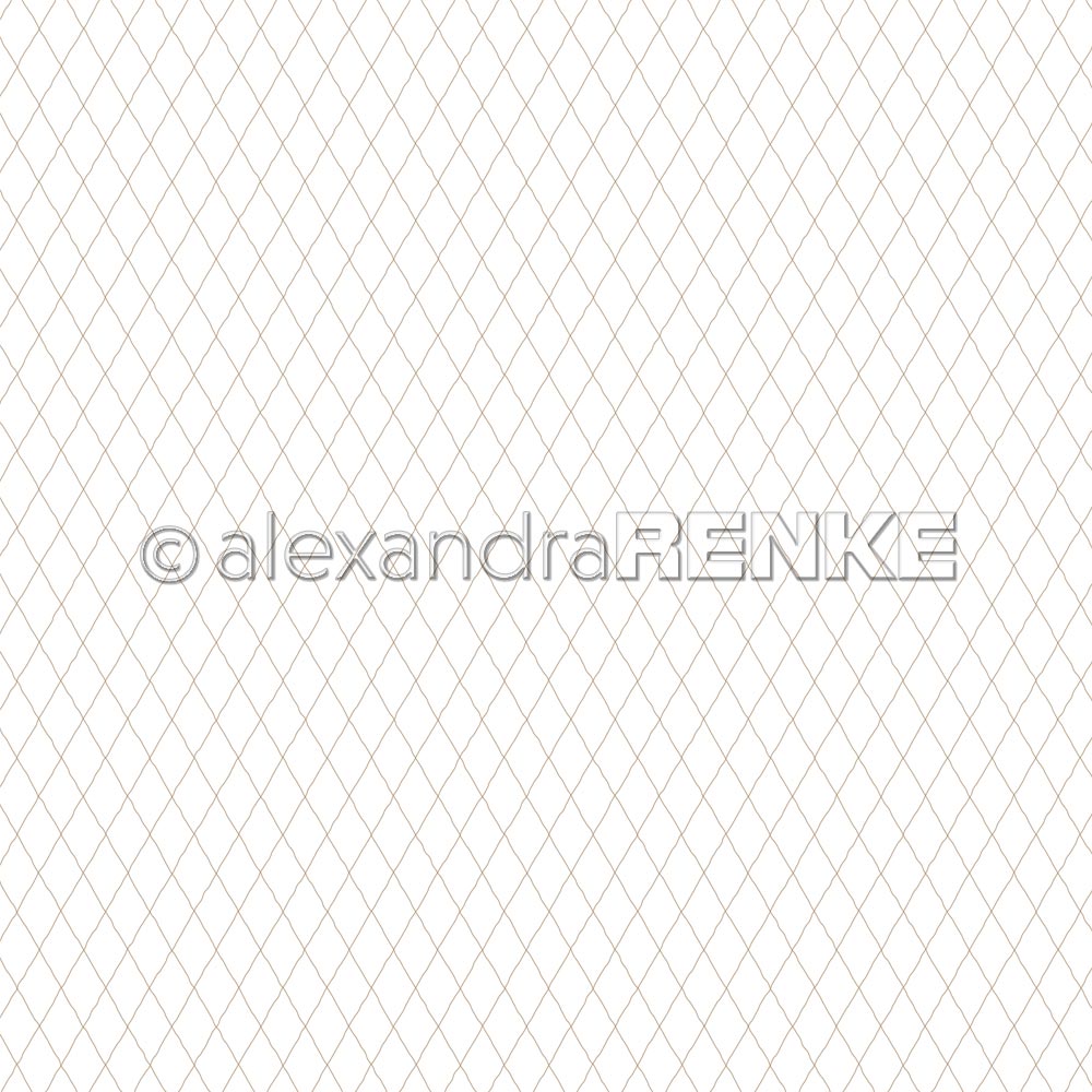 Alexandra Renke - Small diamonds gold outline  - Paper -  12x12"