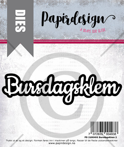 Papirdesign - Dies - Bursdagsklem