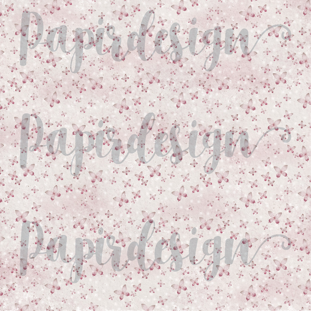 Papirdesign - Vårtegn - Sommerfugl, rosa  - 12 x 12"