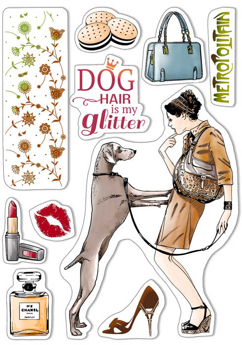 Ciao Bella - Clear Stamps - Notre Vie - Dog hair is my glitter - 6 x 8"