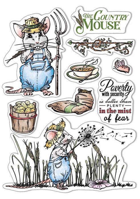 Ciao Bella - Clear Stamps - Aesop's Fables - The Country Mouse - 6 x 8"