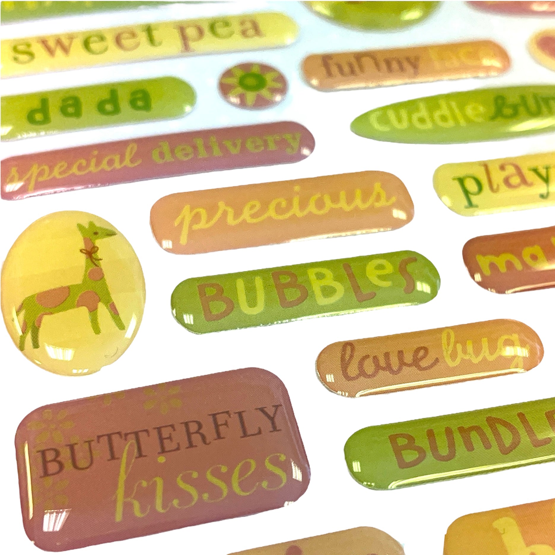 K & Company - Epoxy Stickers - Girl Words - Clearly Yours