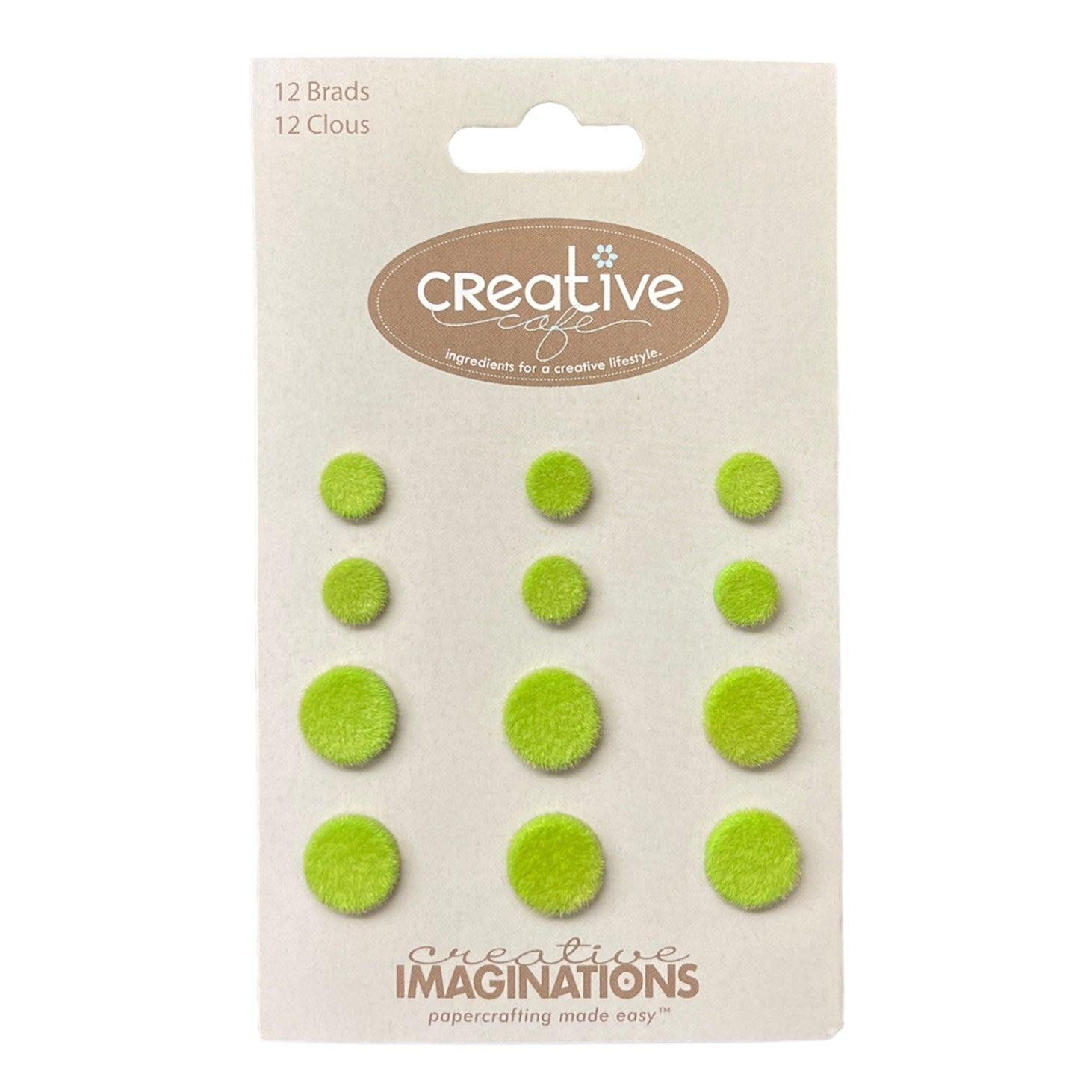 Creative Imaginations - Velvet Brads - Lime