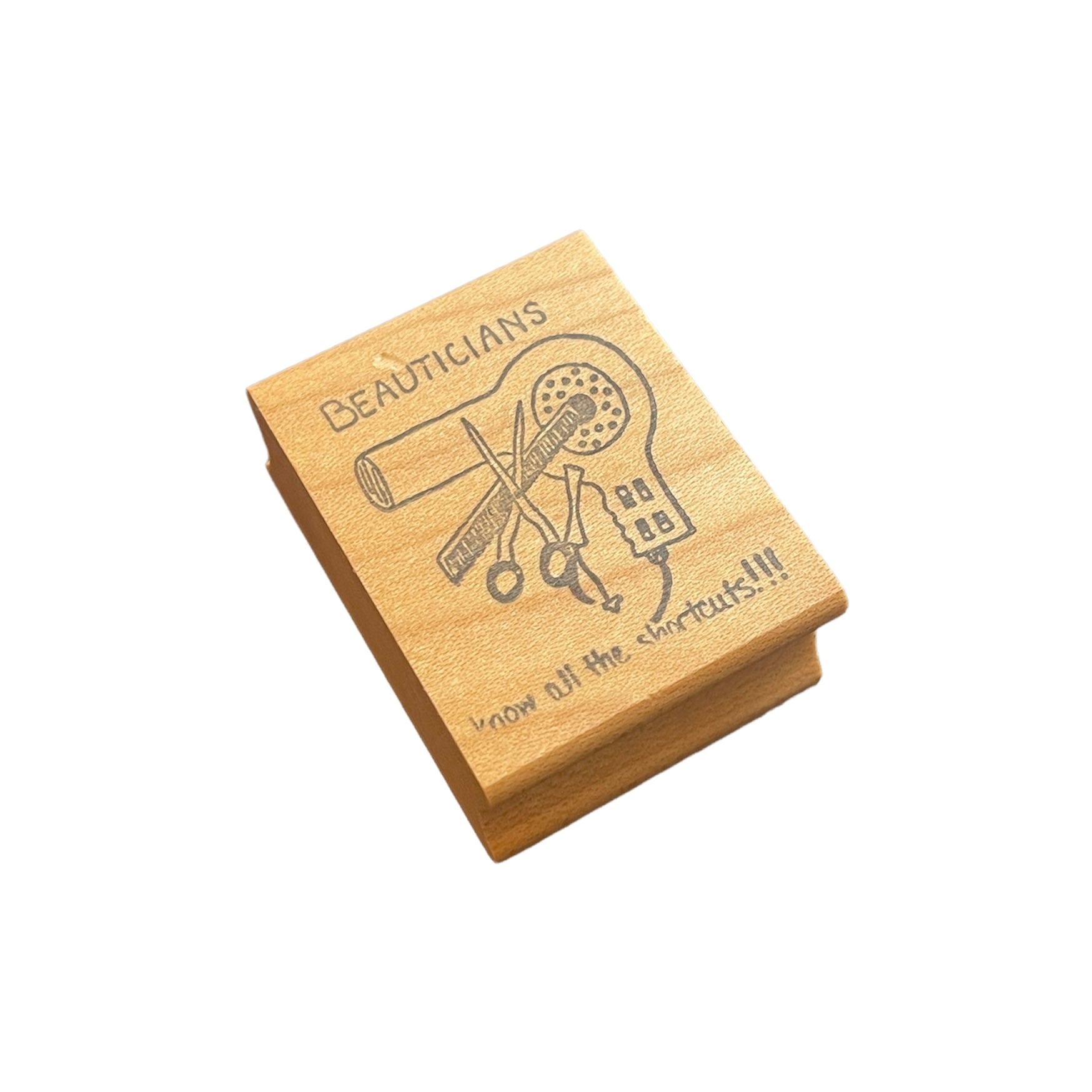 The Stamp Pad - Wood Mounted Stamp - Beauticians Know All the Shortcuts!