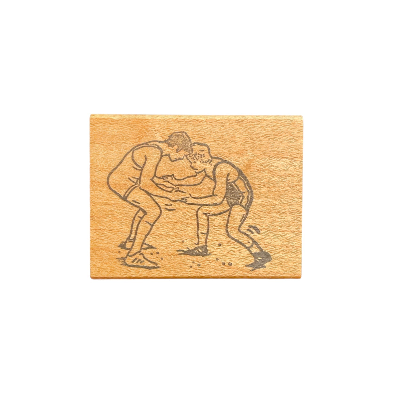 The Stamp Pad - Wood Mounted Stamp - Wrestlers