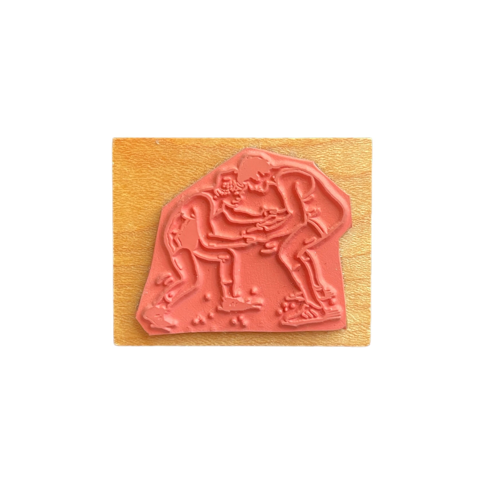 The Stamp Pad - Wood Mounted Stamp - Wrestlers