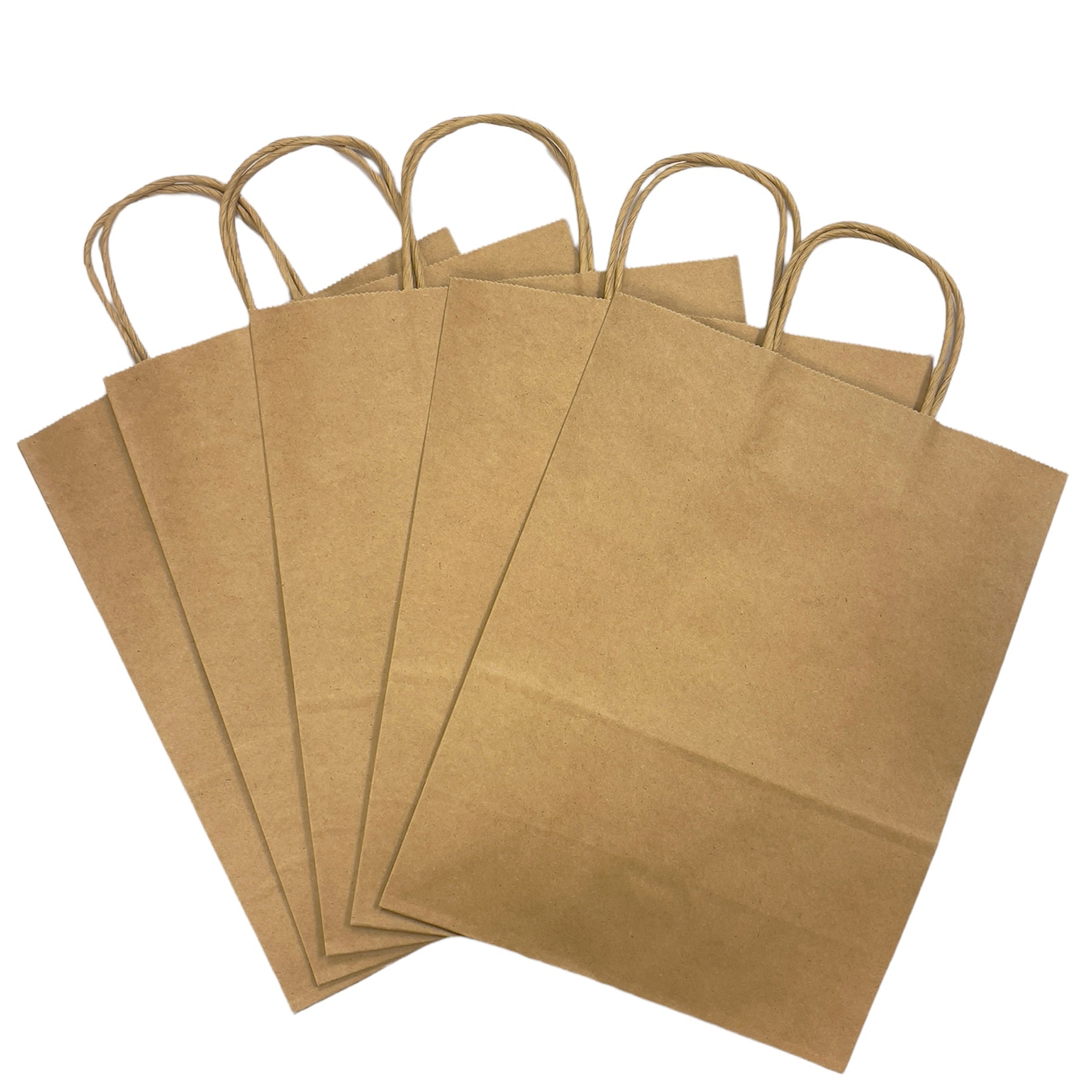 Folia - Papirpose med hank - 5 stk - Natur - Stor