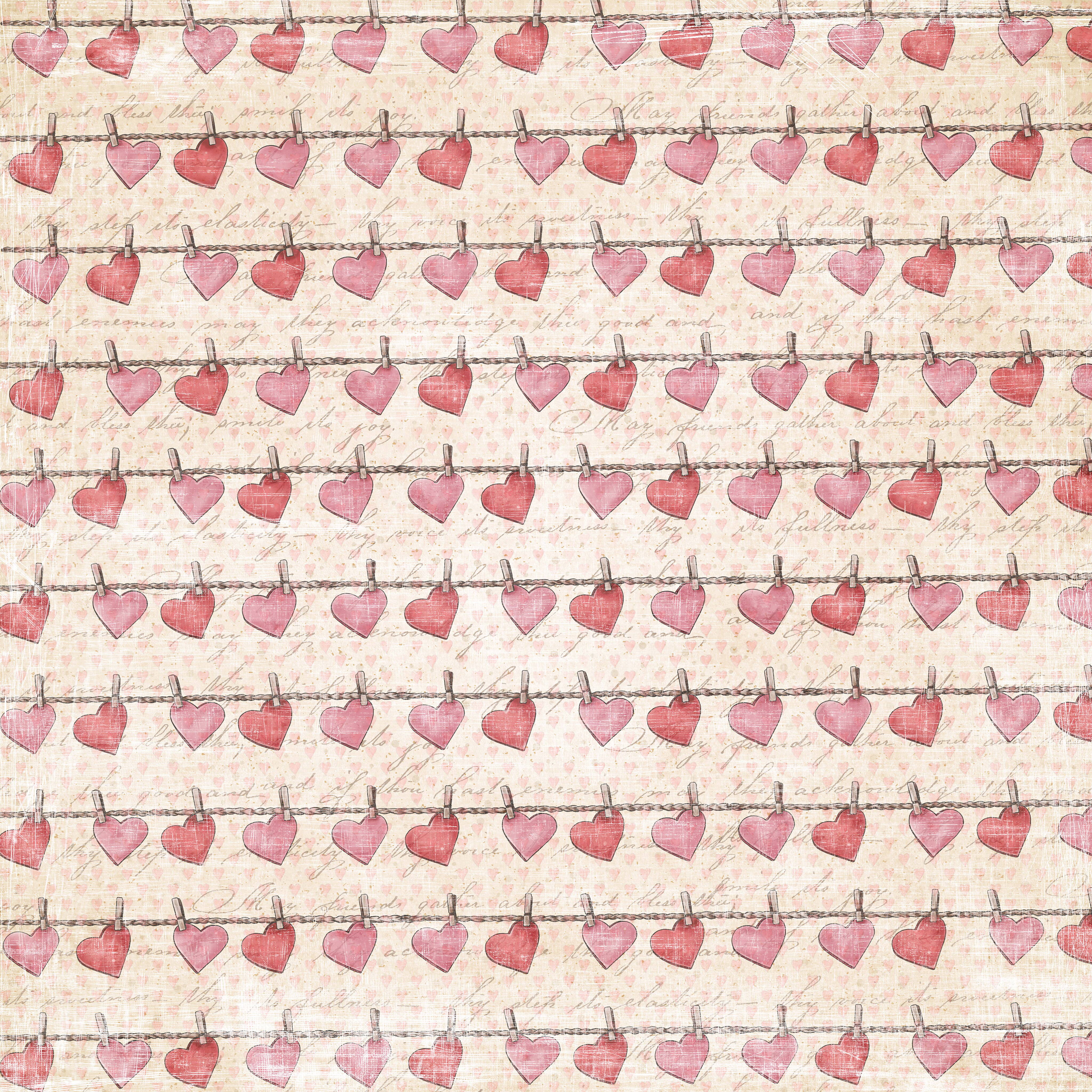 Reprint - Hearts - Paper Pack   6 x 6"