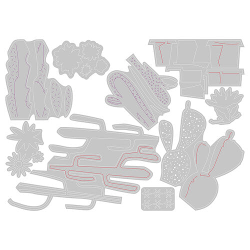 Sizzix - Tim Holtz Alterations - Thinlits - Funky Cactus