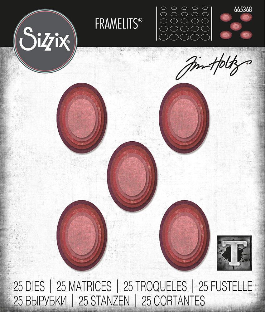 Sizzix - Tim Holtz Alterations - Thinlits - Stacked Tiles, Ovals