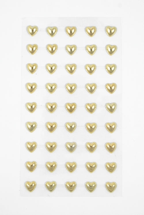 Kort og Godt - Perle Stickers - 10mm - Hjerte - Gull