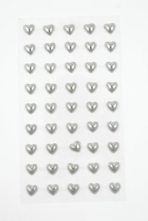Kort og Godt - Perle Stickers - 10mm - Hjerte - Sølv