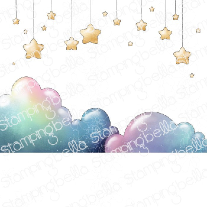 Stamping Bella - Cling Mounted Stamp - Stars and clouds backdrop