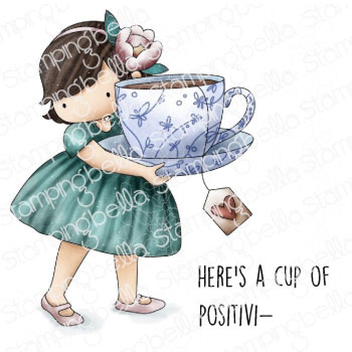 Stamping Bella - Cling Mounted Stamp - Tiny townie loves tea