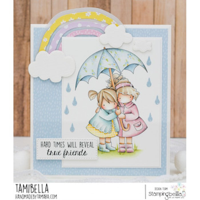 Stamping Bella - Cling Mounted Stamp - Tiny townie under an umbrella