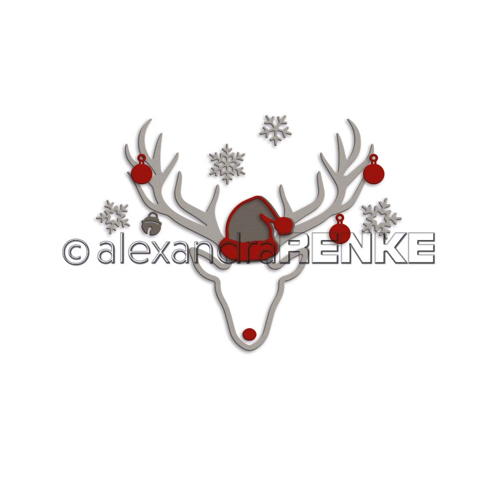 Alexandra Renke - Dies - Deer head with santa claus hat