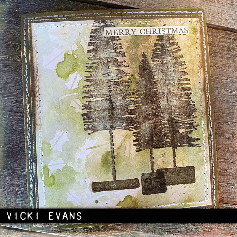 Tim Holtz Collection - Cling Stamps - Bottlebrush Trees