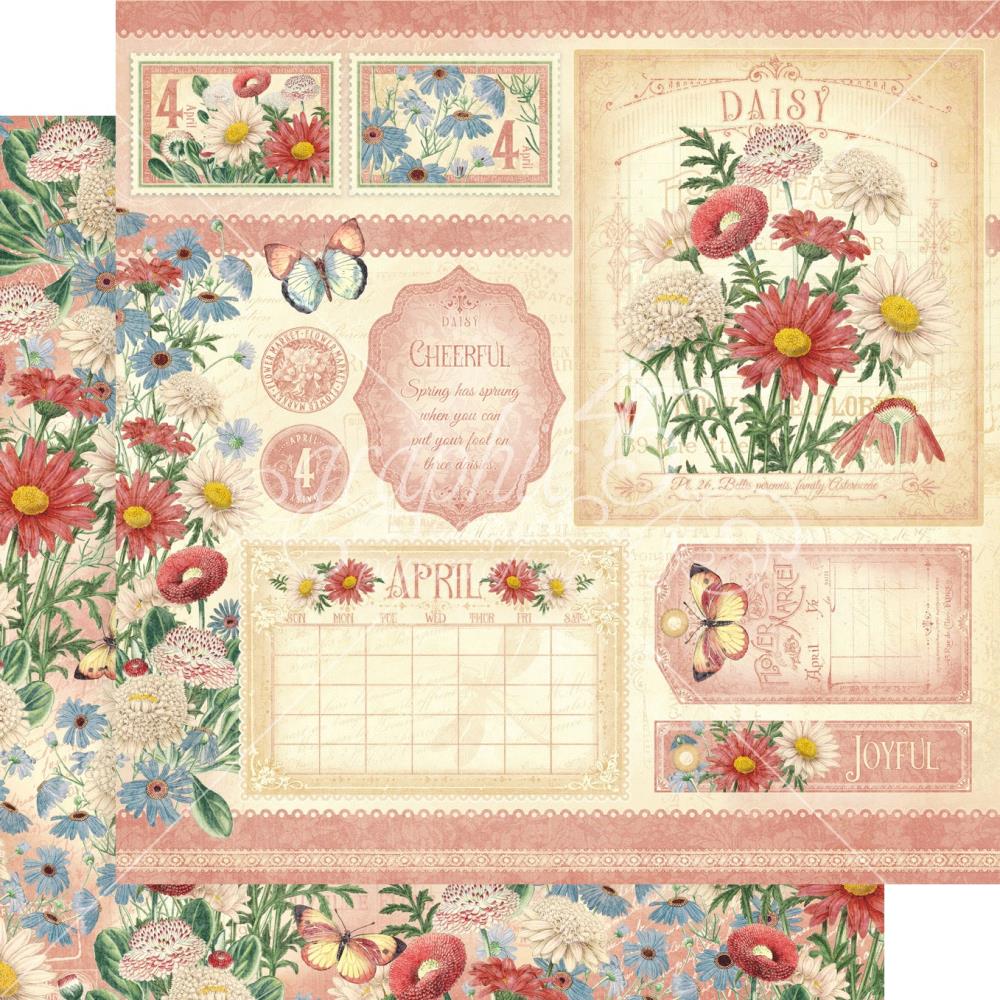 Graphic 45 - Flower Market  - Paper Pad - 12 x 12"