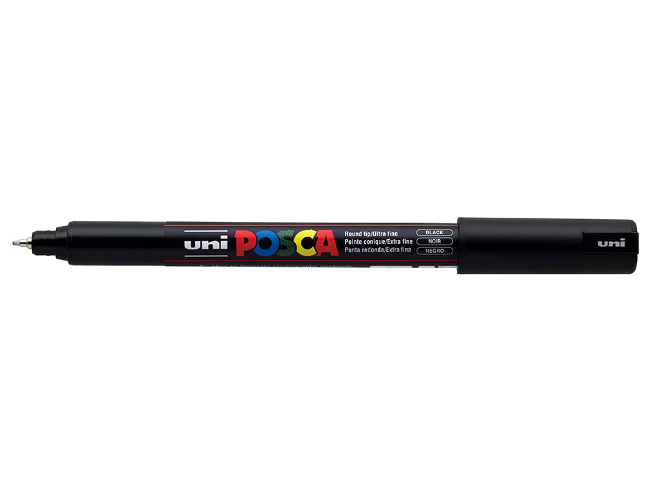 Uni Posca PC- 1 MR - Round Pin Tip - Extra Fine - Black - 0,7 mm