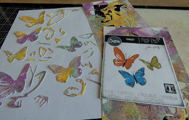Sizzix - Tim Holtz Alterations - Thinlits Colorize - Brushstroke Butterflies