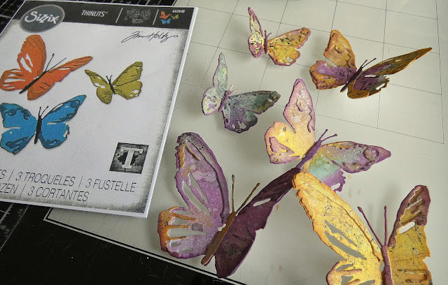 Sizzix - Tim Holtz Alterations - Thinlits Colorize - Brushstroke Butterflies