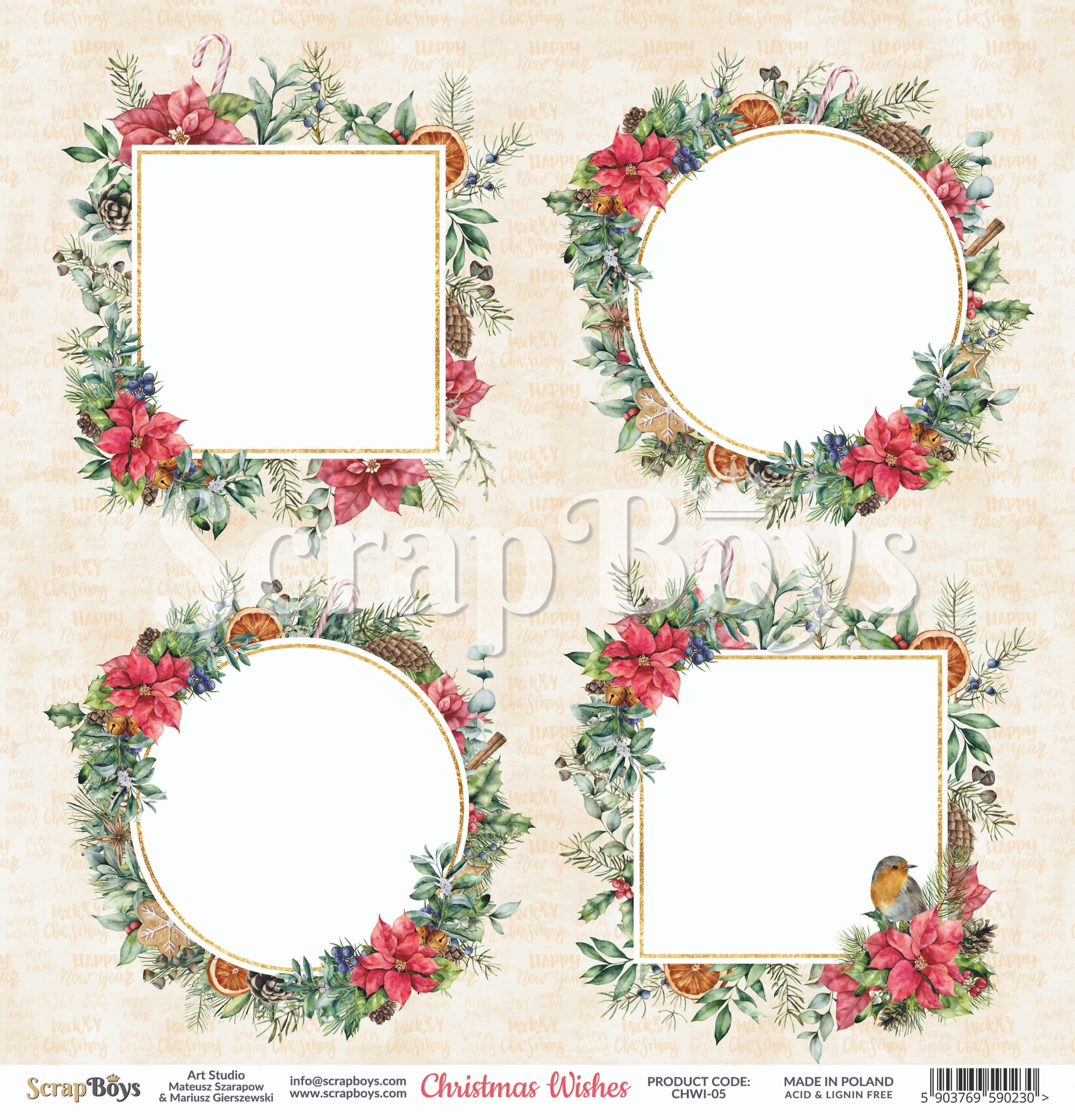 Scrapboys -  Christmas Wishes - Paper Pad  -  6 x 6"