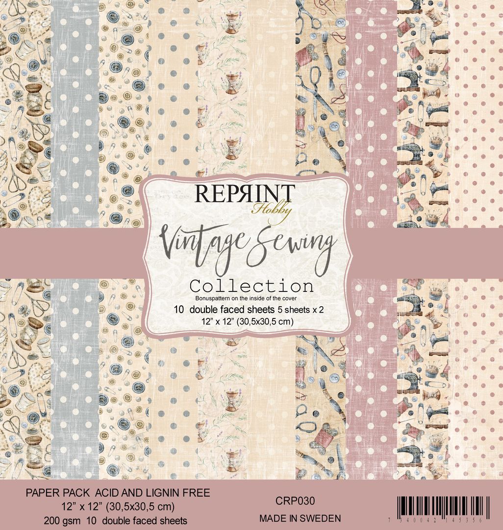 Reprint - Vintage Sewing - Collection Pack - 12 x 12"