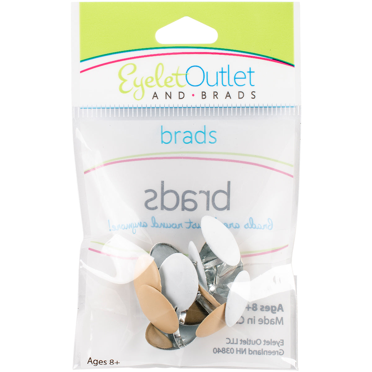 Eyelet Outlet -Brown/White Eggs Brads
