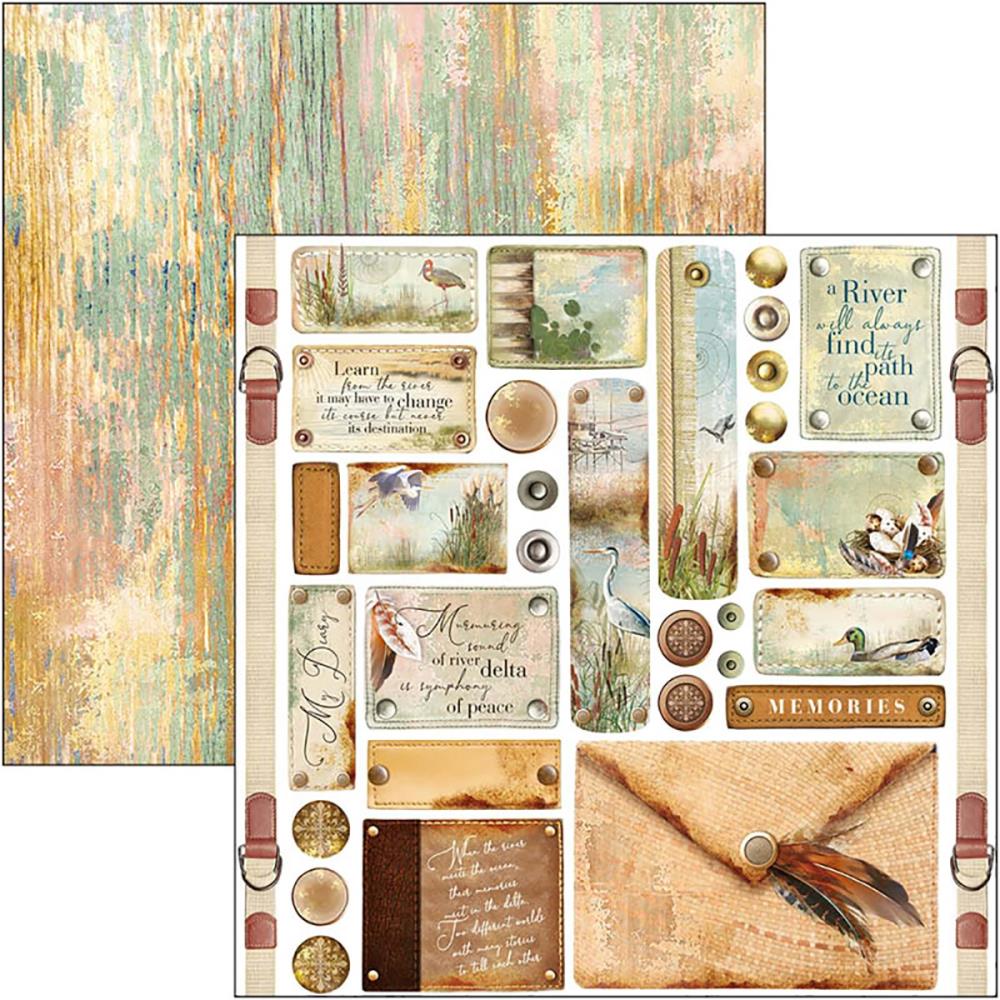 Ciao Bella - Delta - Tags and Buttons Paper -  12 x 12"