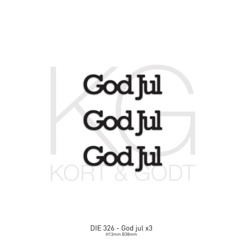 Kort & Godt - Dies - God Jul x 3
