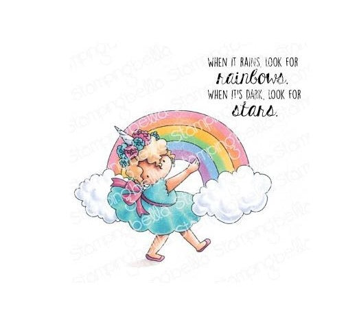 Stamping Bella -Cling Mounted Stamp - Tiny Townie -  Rainbow