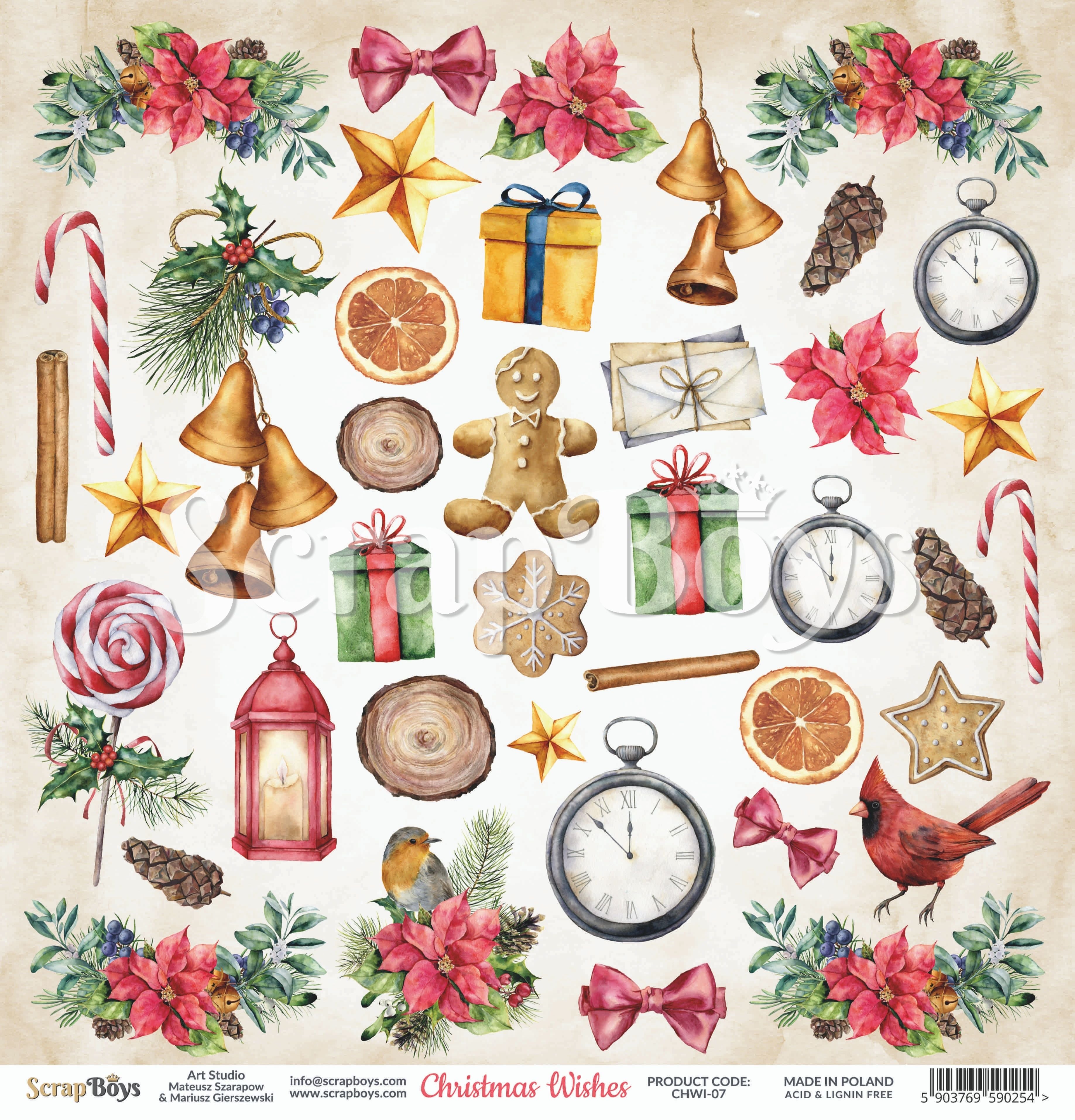 Scrapboys -  Christmas Wishes - Klippark -  07 - 12x12"
